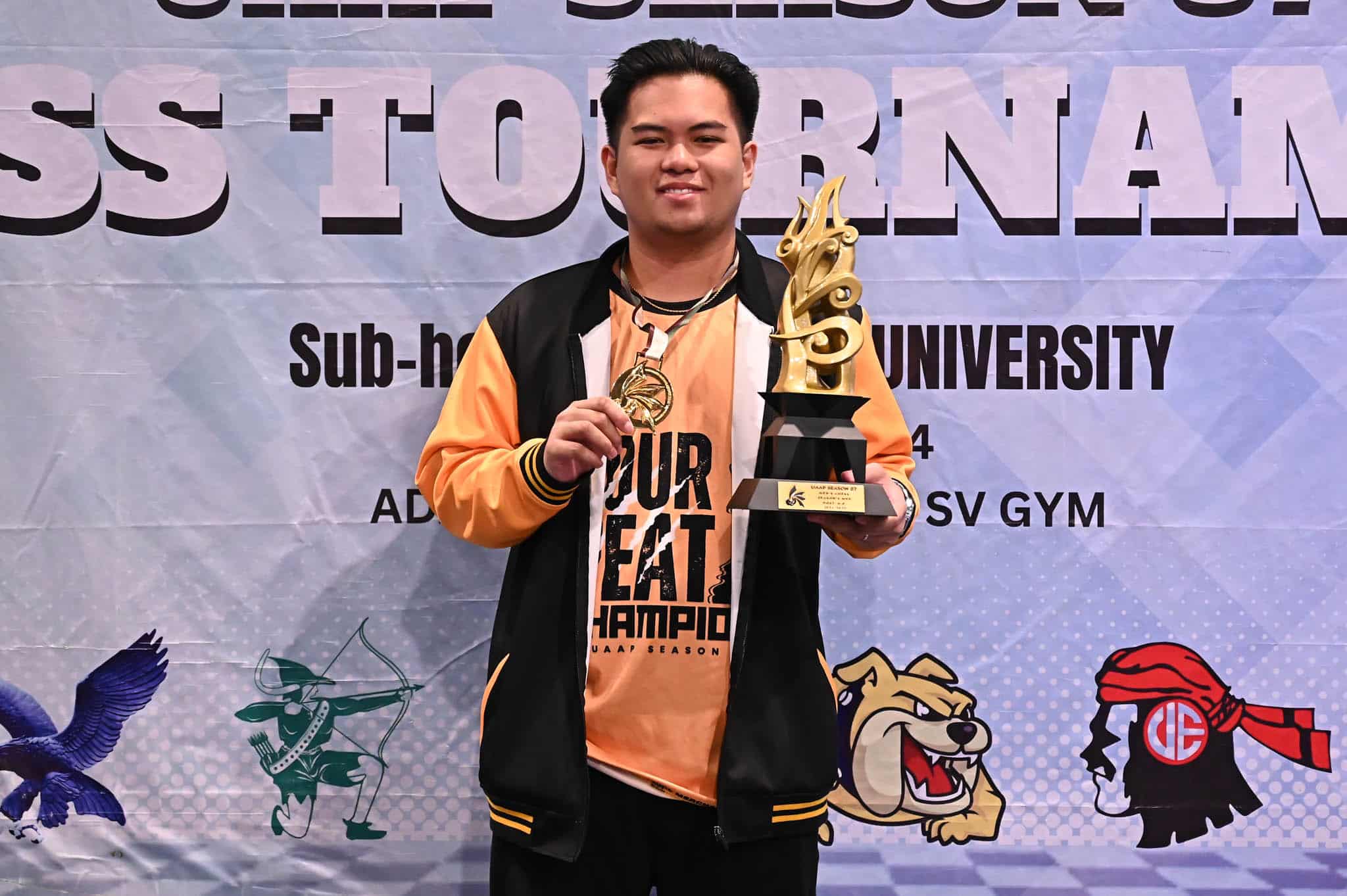 Fide Master Christian Mark Daluz of UST wins the UAAP Season 87 men's chess MVP award.