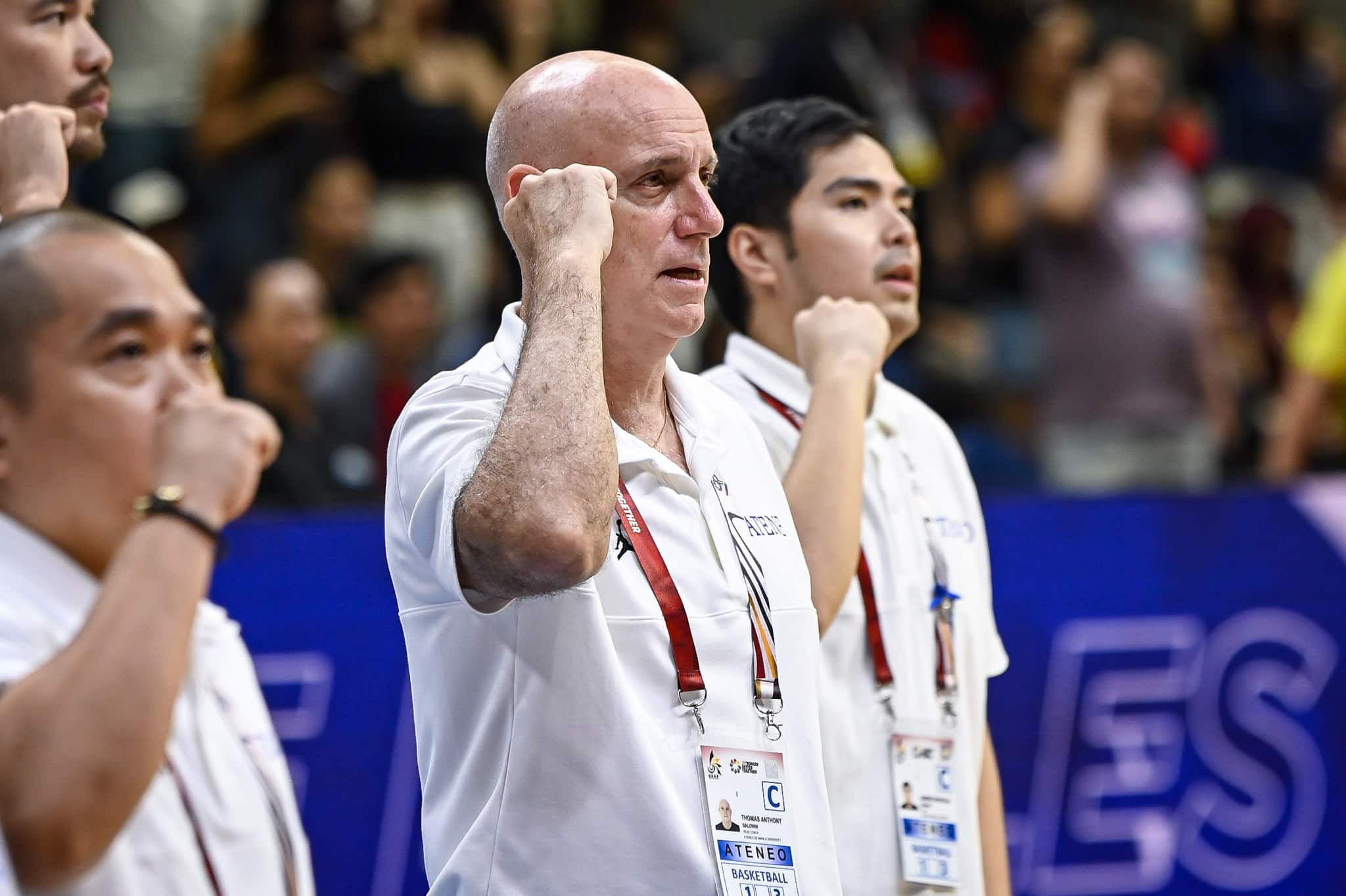 Ateneo coach Tab Baldwin during a UAAP Season 87 men's basketball game against FEU Tamaraws.