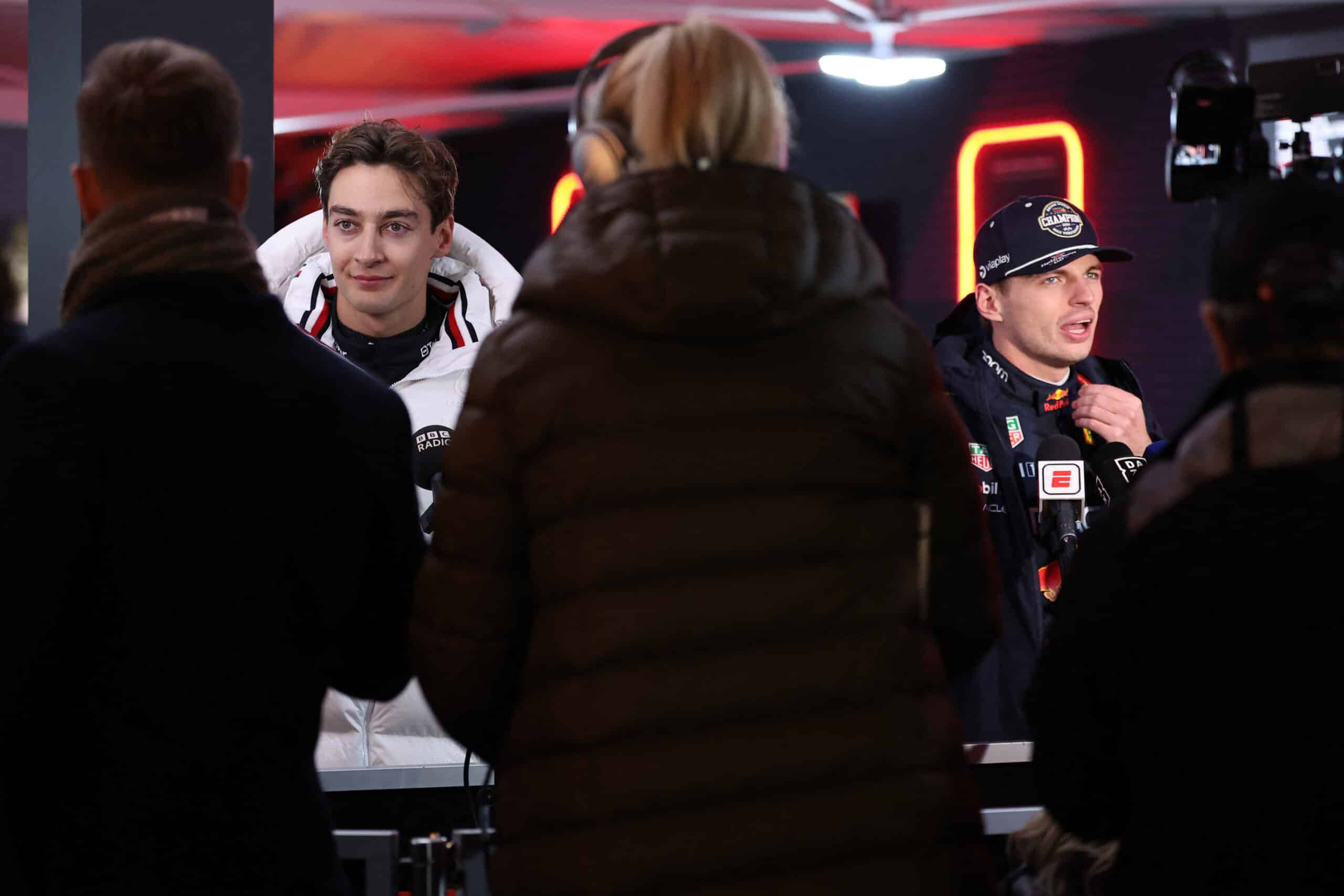 Red Bull's Max Verstappen and Mercedes' George Russell Formula One F1 - Las Vegas Grand Prix -