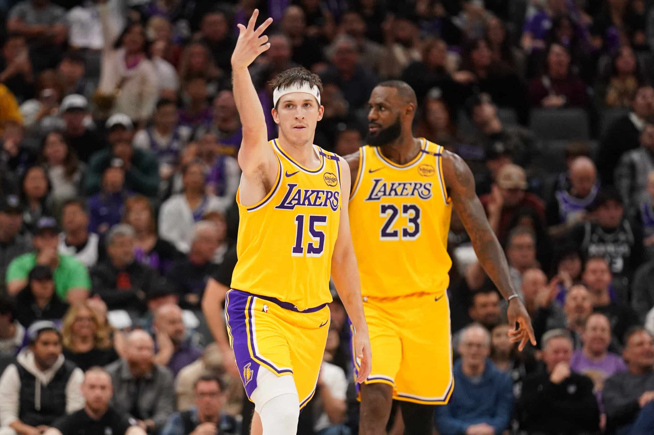 Los Angeles Lakers vs Sacramento Kings Austin Reaves  LebRon James NBA 