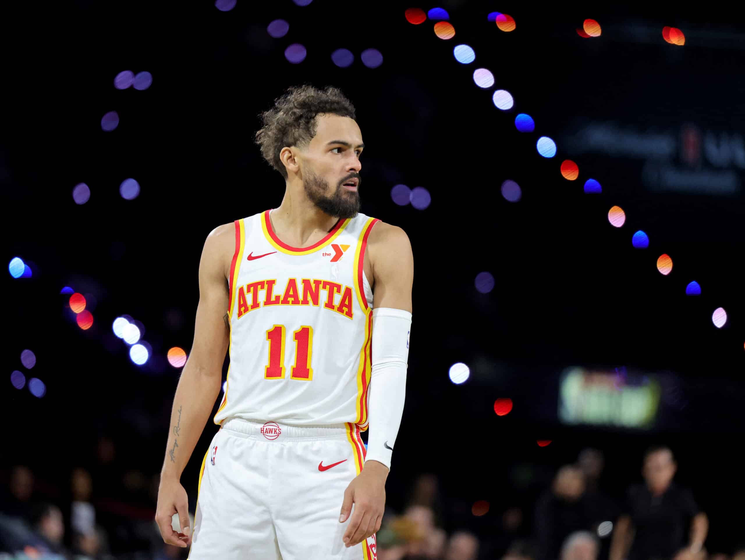 Trae Young #11 of the Atlanta Hawks vs SPurs NBA