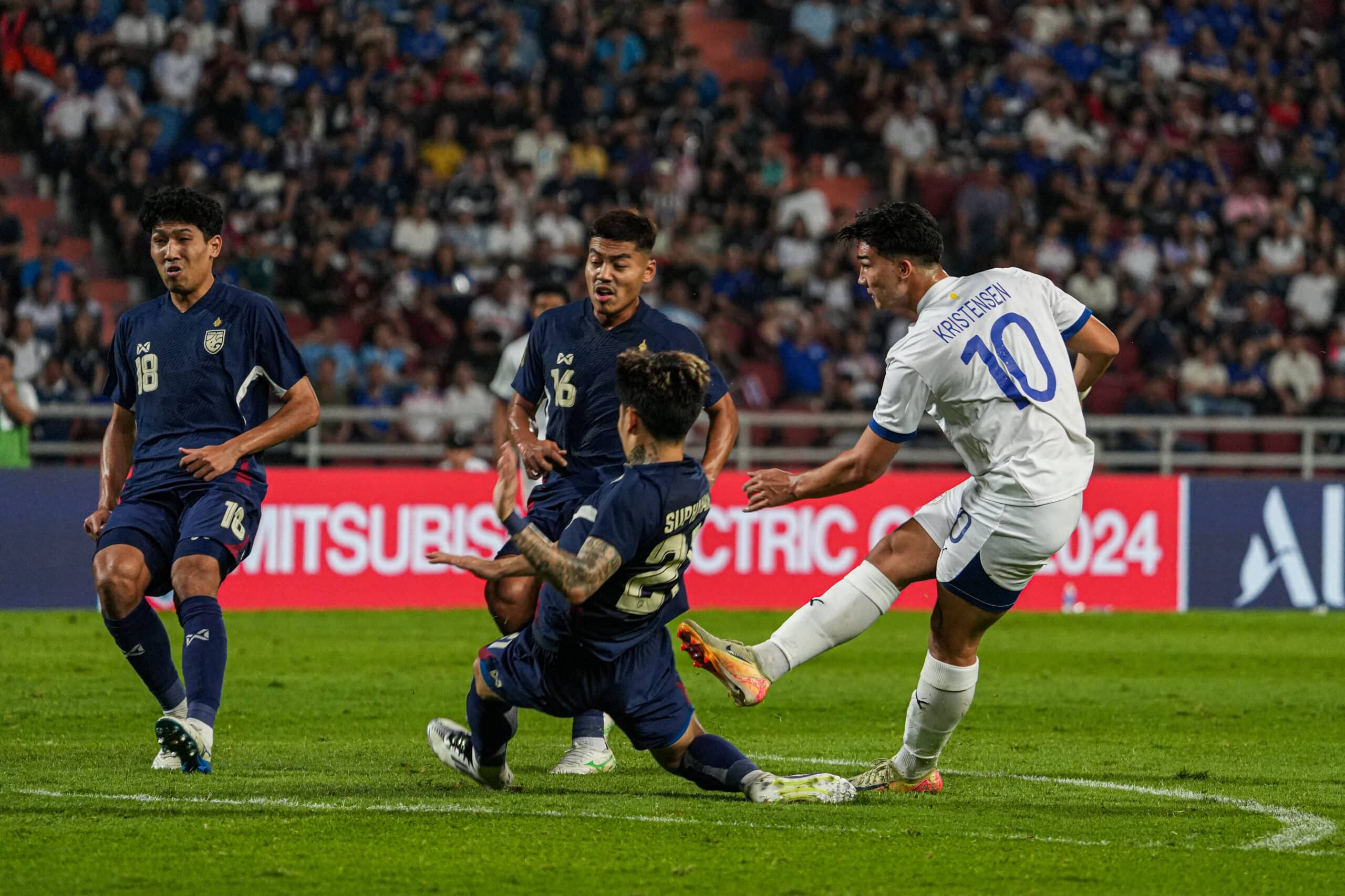 Philippines' Bjorn Kristensen during a match against Thailand in the Asean Mitsubishi Electric Cup