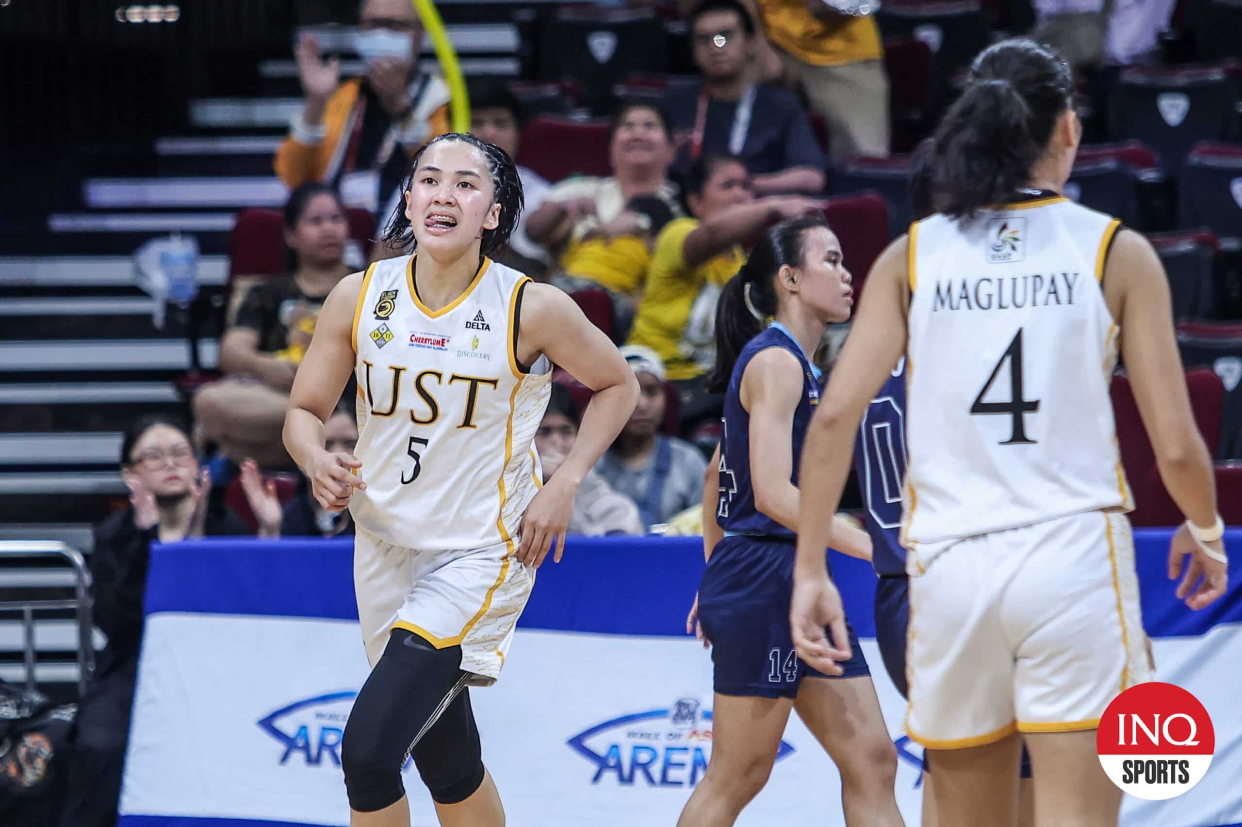 UST Growling Tigresses' Kent Pastrana during a stepladder semifinals game against Adamson Lady Falcons in the UAAP Season 87 women's basketball tournament.