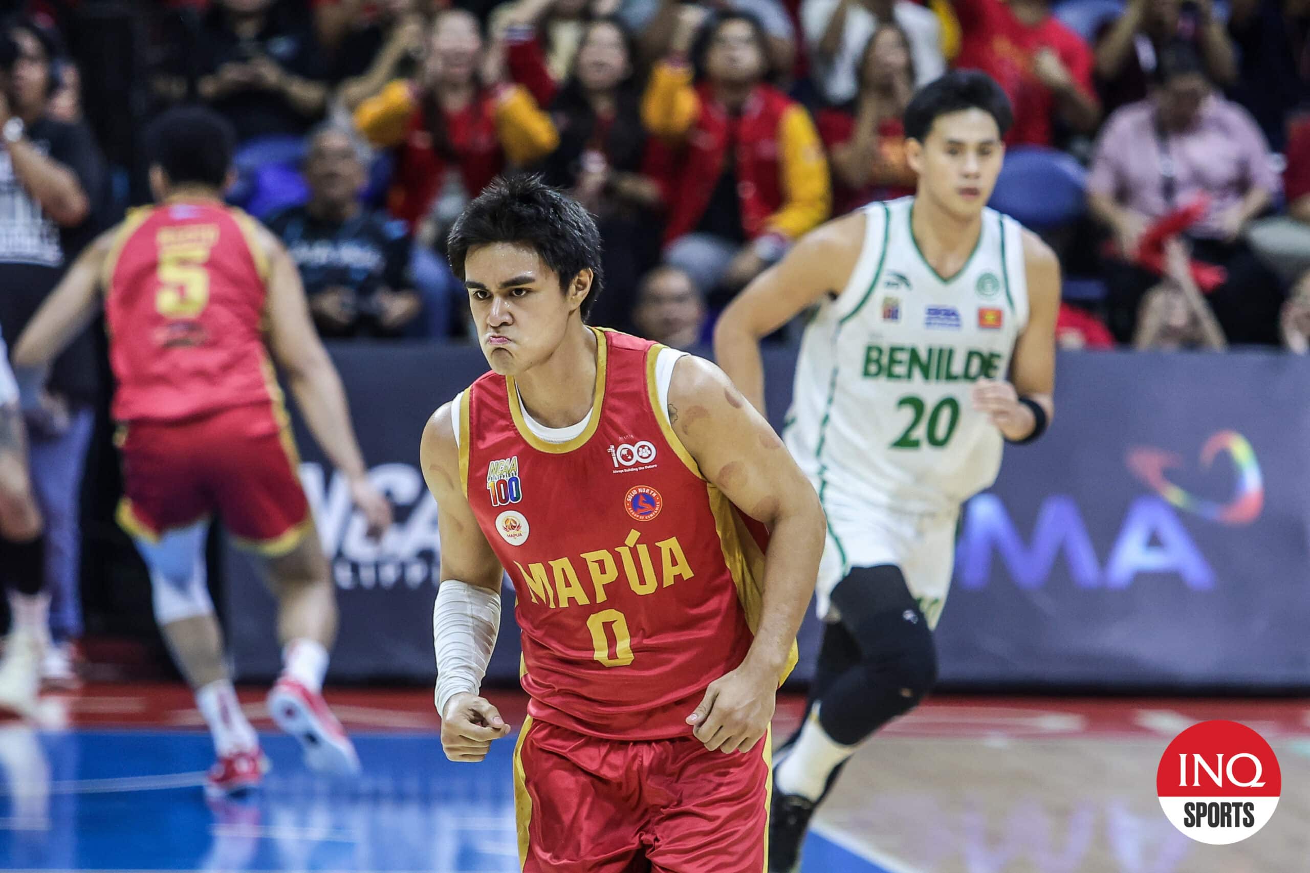 Mapua Cardinals' Clint Escamis during Game 2 of the NCAA Season 100 men's basketball Finals against St. Benilde Blazers.