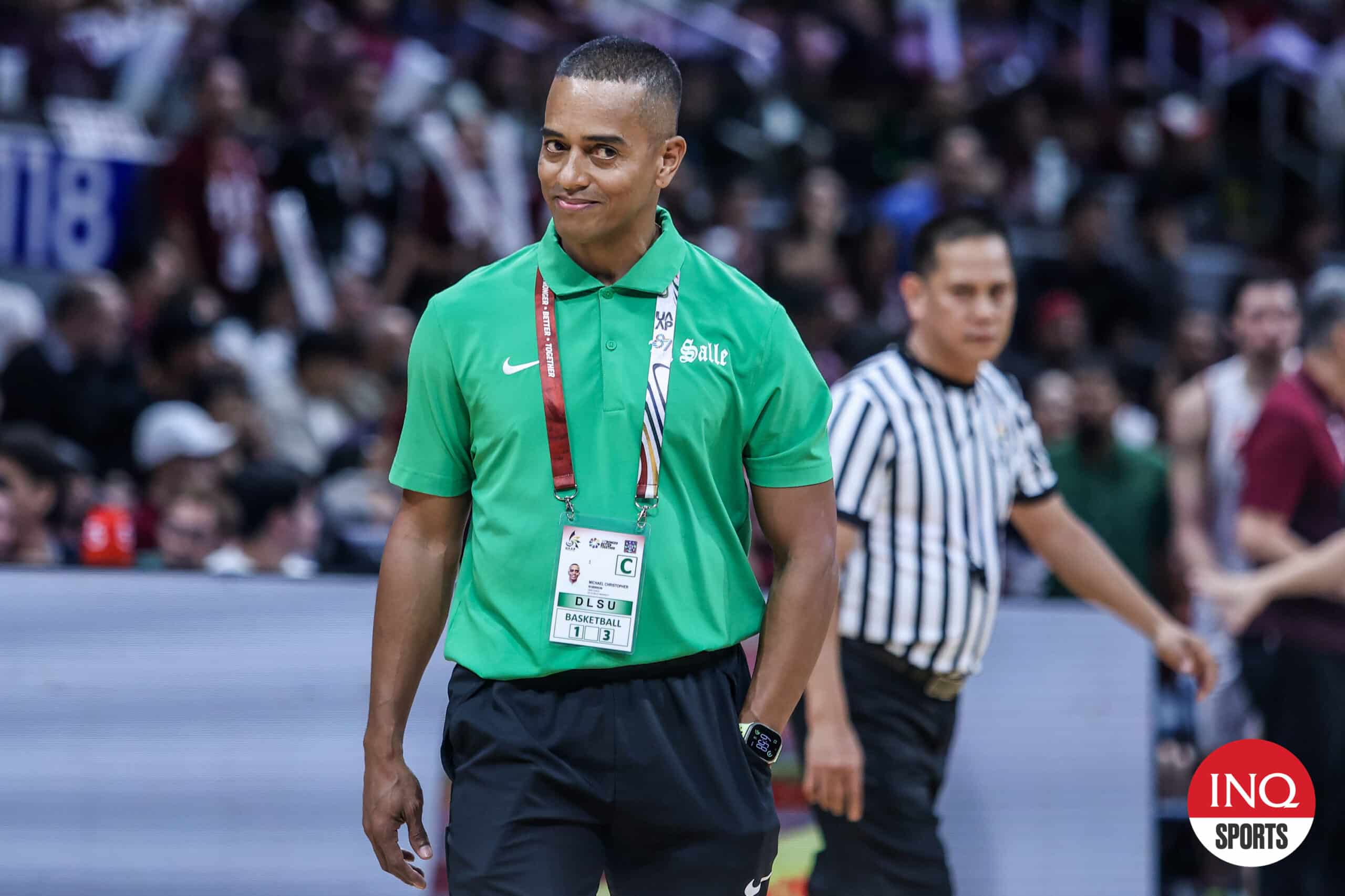 La Salle coach Topex Robinson in Game 2 Game 2 of UAAP Season 87 men's basketball tournament Finals against UP FIghting Maroons.