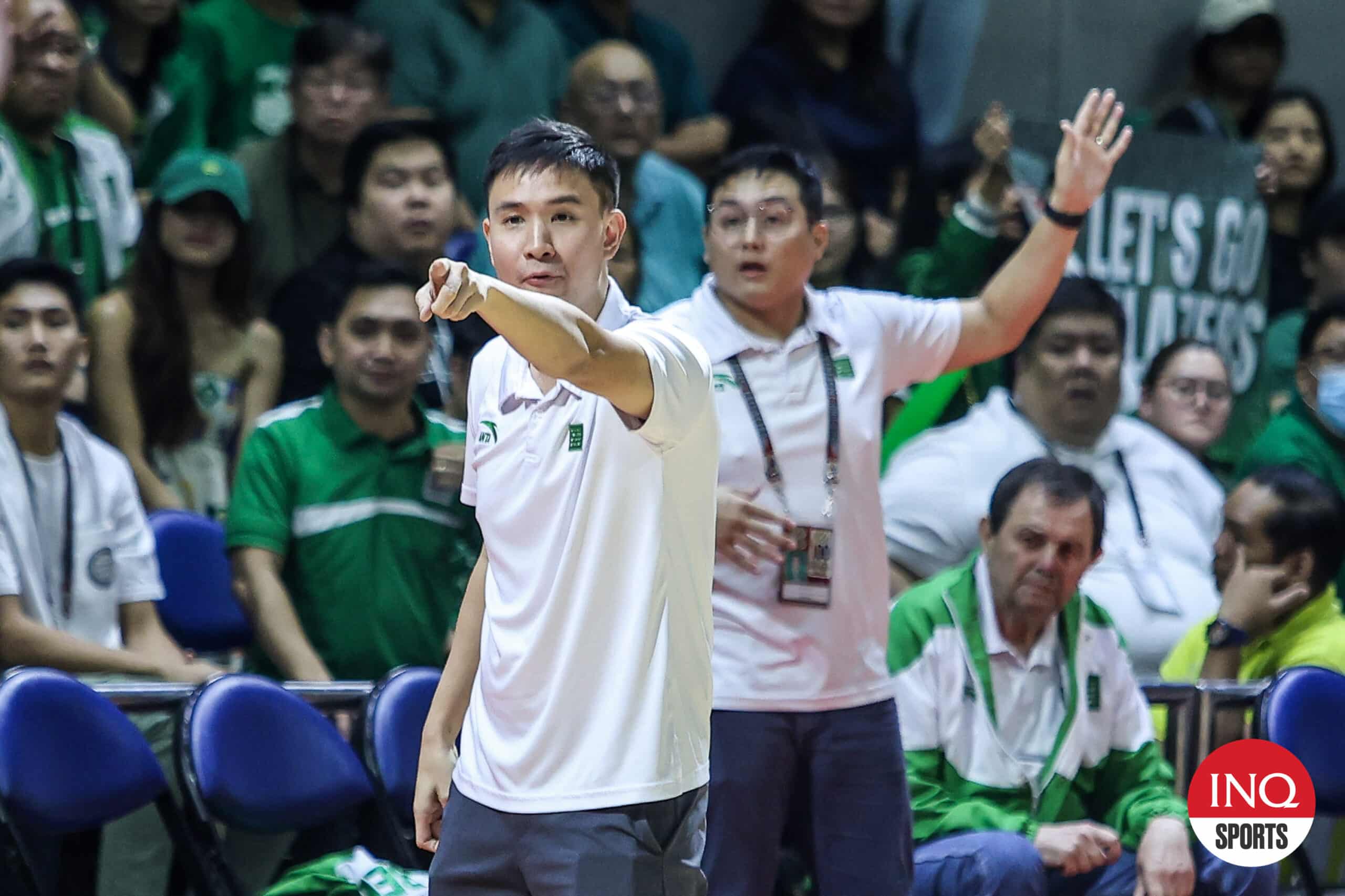 College of St. Benilde coach Charles Tiu NCAA Season 100 men's basketball Finals