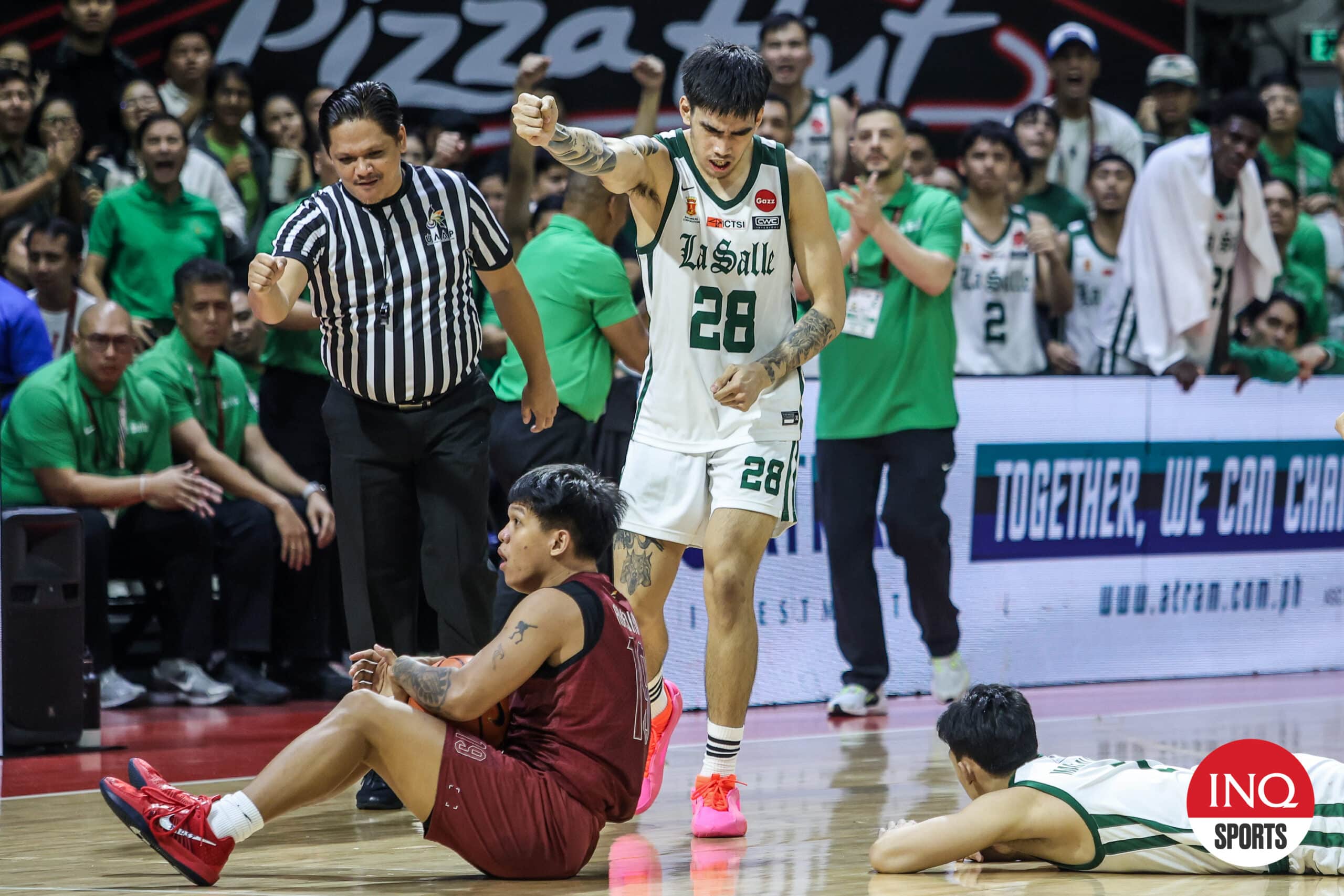 Kevin Quiambao saat detik-detik antara UP Fighting Maroons dan La Salle Green Archers di Game 3 Final Bola Basket Putra UAAP Musim 87.