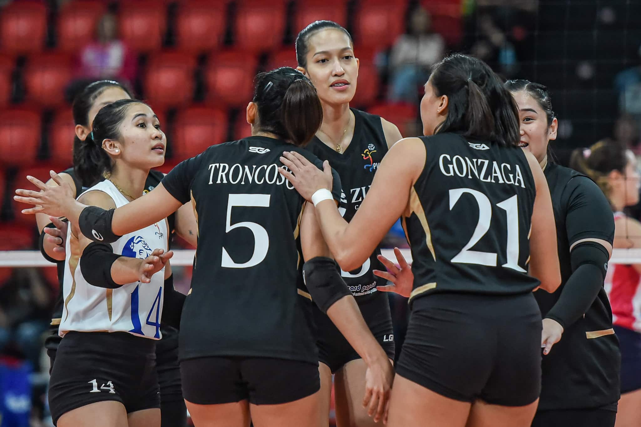 Jovelyn Gonzaga and Chai Troncoso leading the ZUS Coffee Thunderbelles' charge in the PVL All-Filipino Conference. 