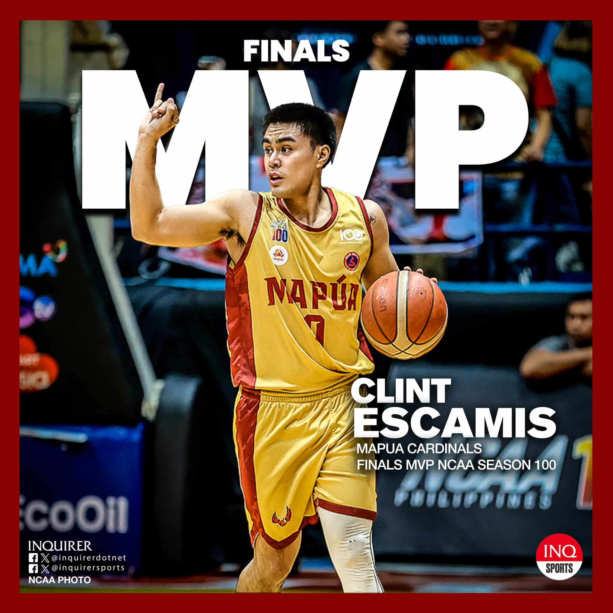 NOT THE SEASON MVP? NO PROBLEM Clint Escamis is the NCAA Season 100 Finals MVP.