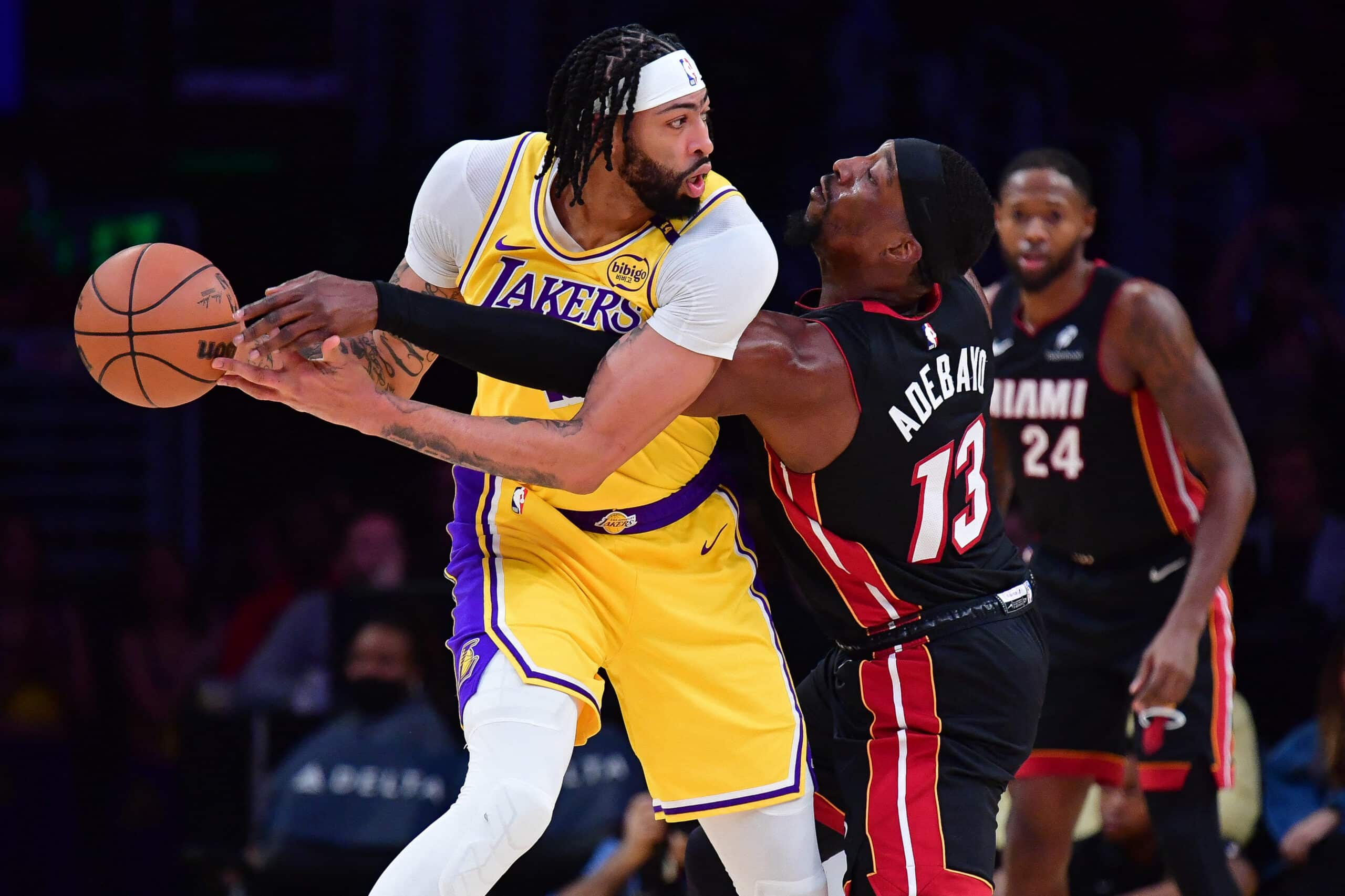 NBA: Miami Heat at Los Angeles Lakers Anthony Davis Bam Adebayo