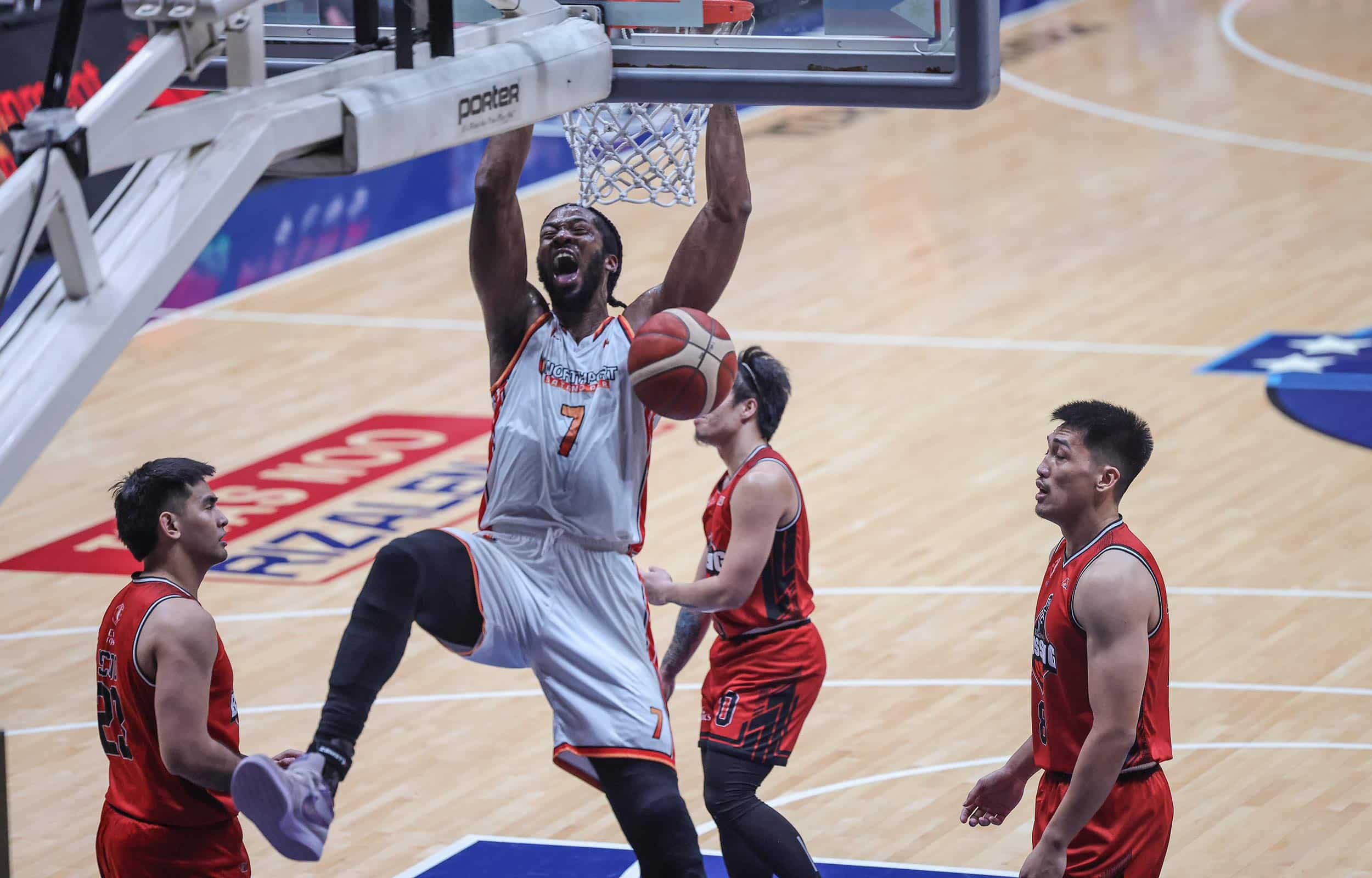 Northport Batang Pier import Kadeem Jack during a PBA Commissioner's Cup game against Blackwater Bossing.