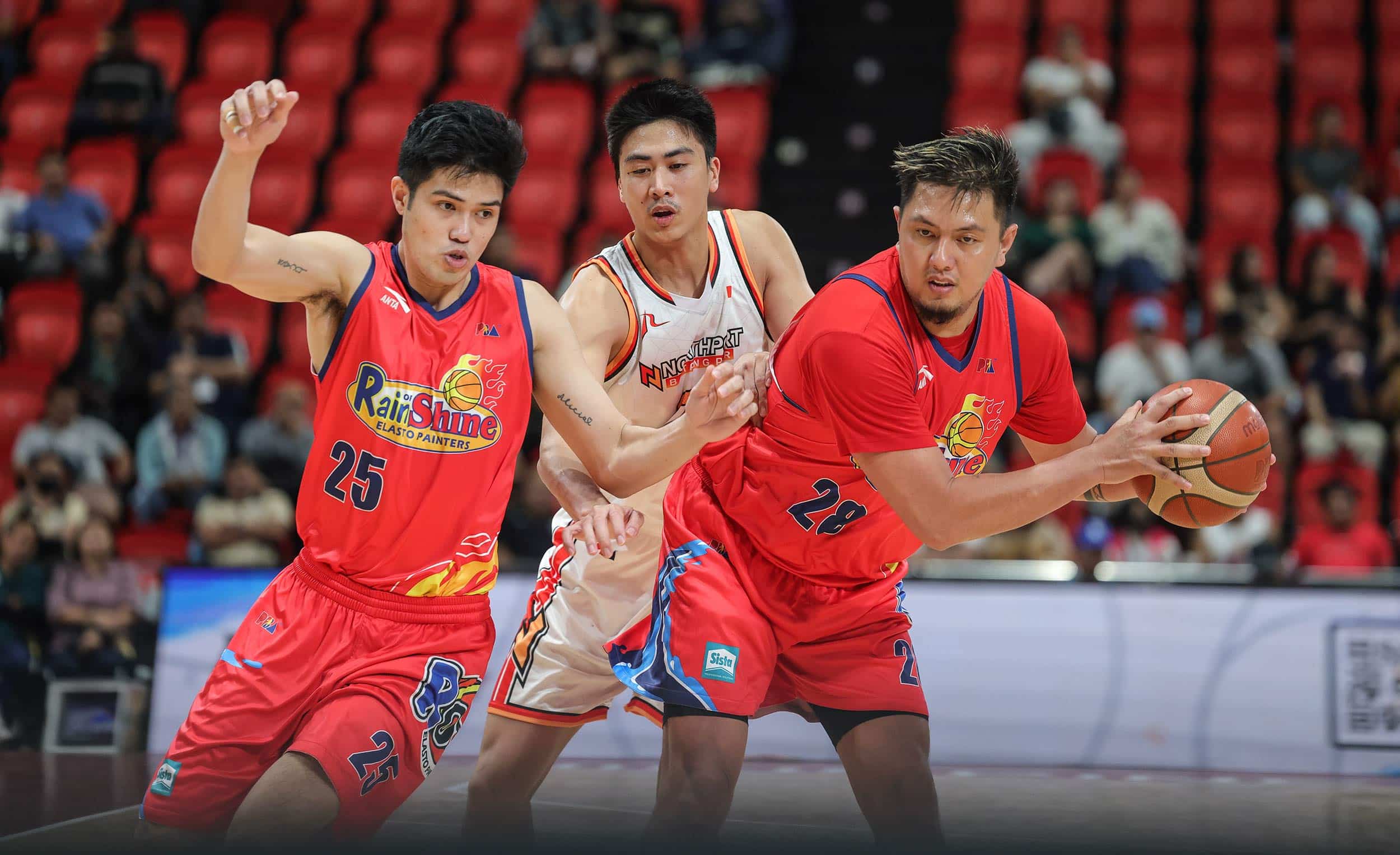 Rain or Shine ElastoPainters against NorthPort Batang Pier in the PBA Commissioner's Cup.