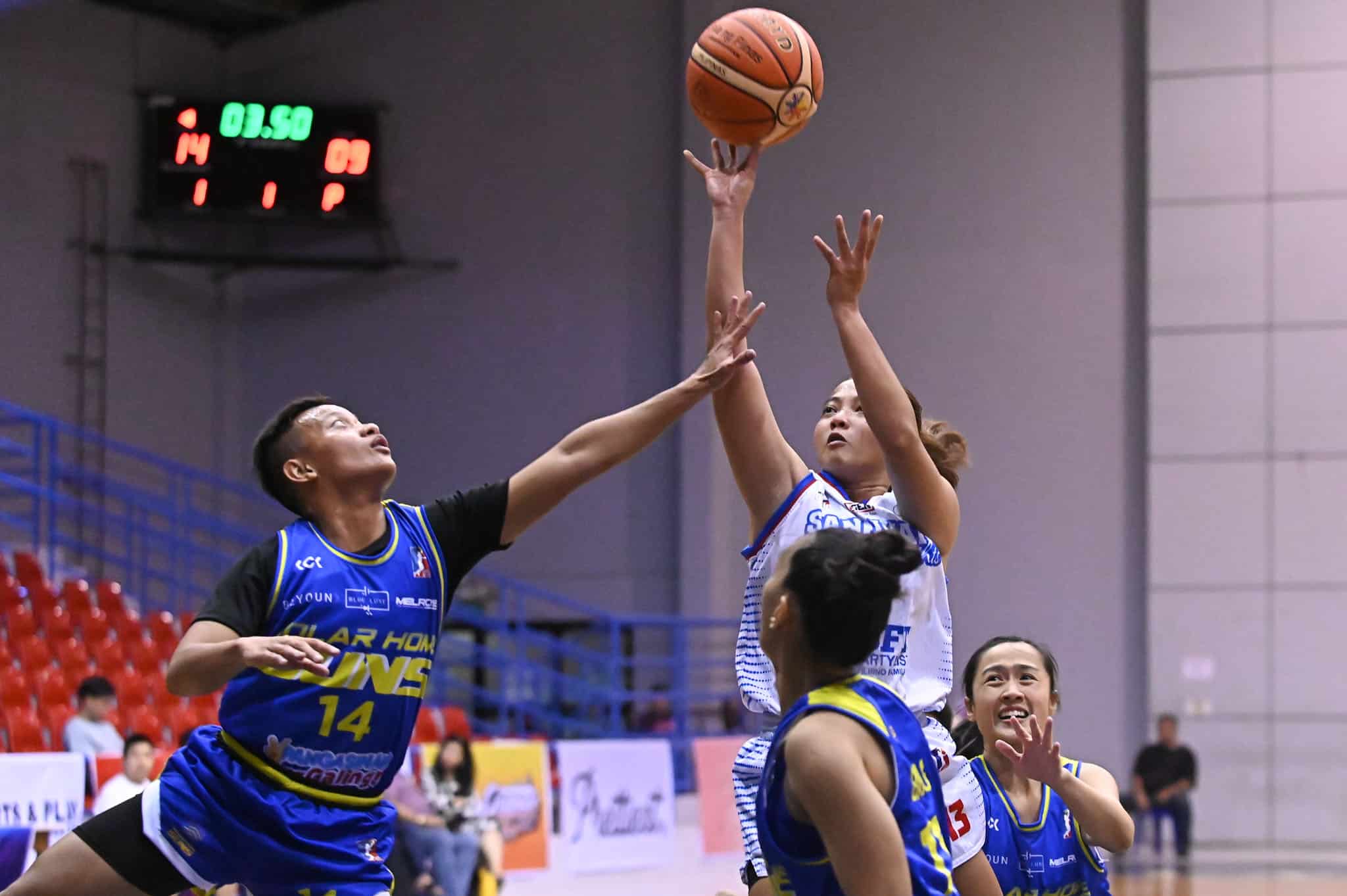 San Juan Lady Knights' Rejoice Adlawan during a WMPBL game