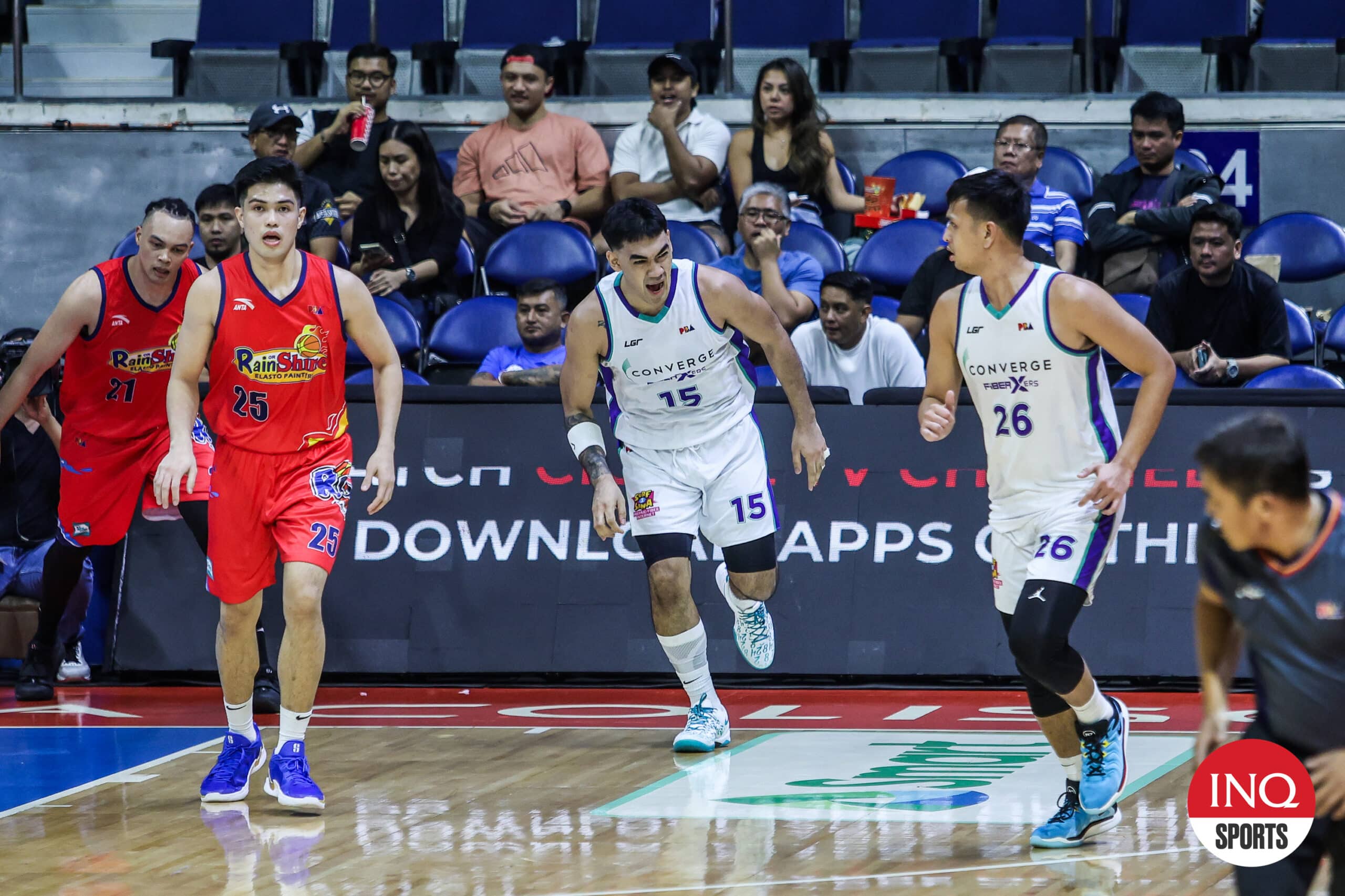 Converge FiberXers' Justin Arana during a PBA Commissioner's Cup quarterfinals game against Rain or Shine Elastopainters.