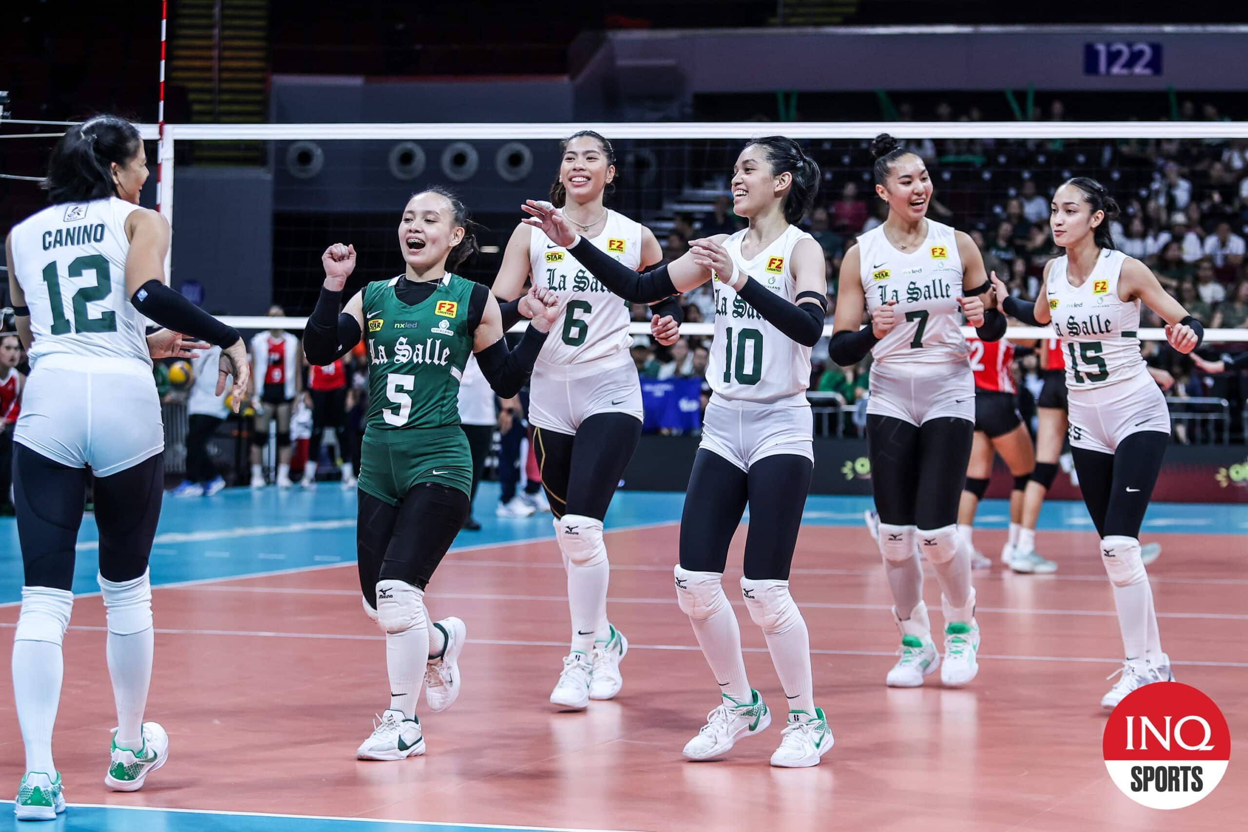 Mikole Reyes and the La Salle Lady Spikers in the UAAP Season 87 women's volleyball tournament.