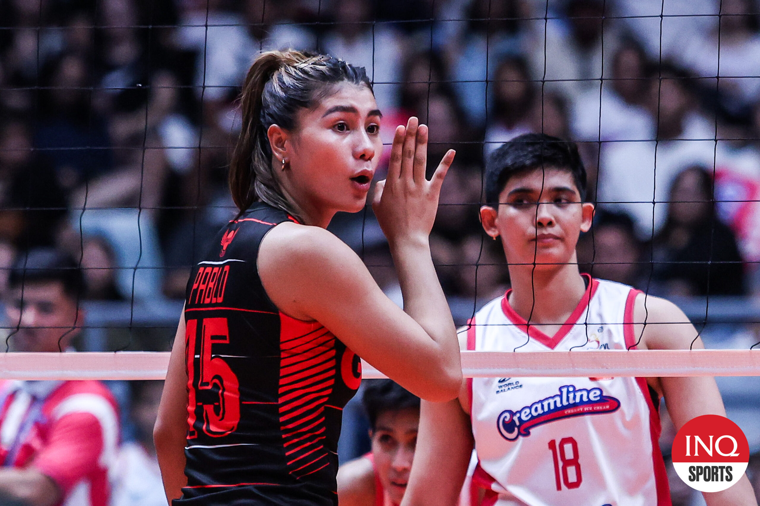 Petro Gazz Angels' Myla Pablo and Creamline Cool Smashers' Tots Carlos PVL All-Filipino Conference Finals