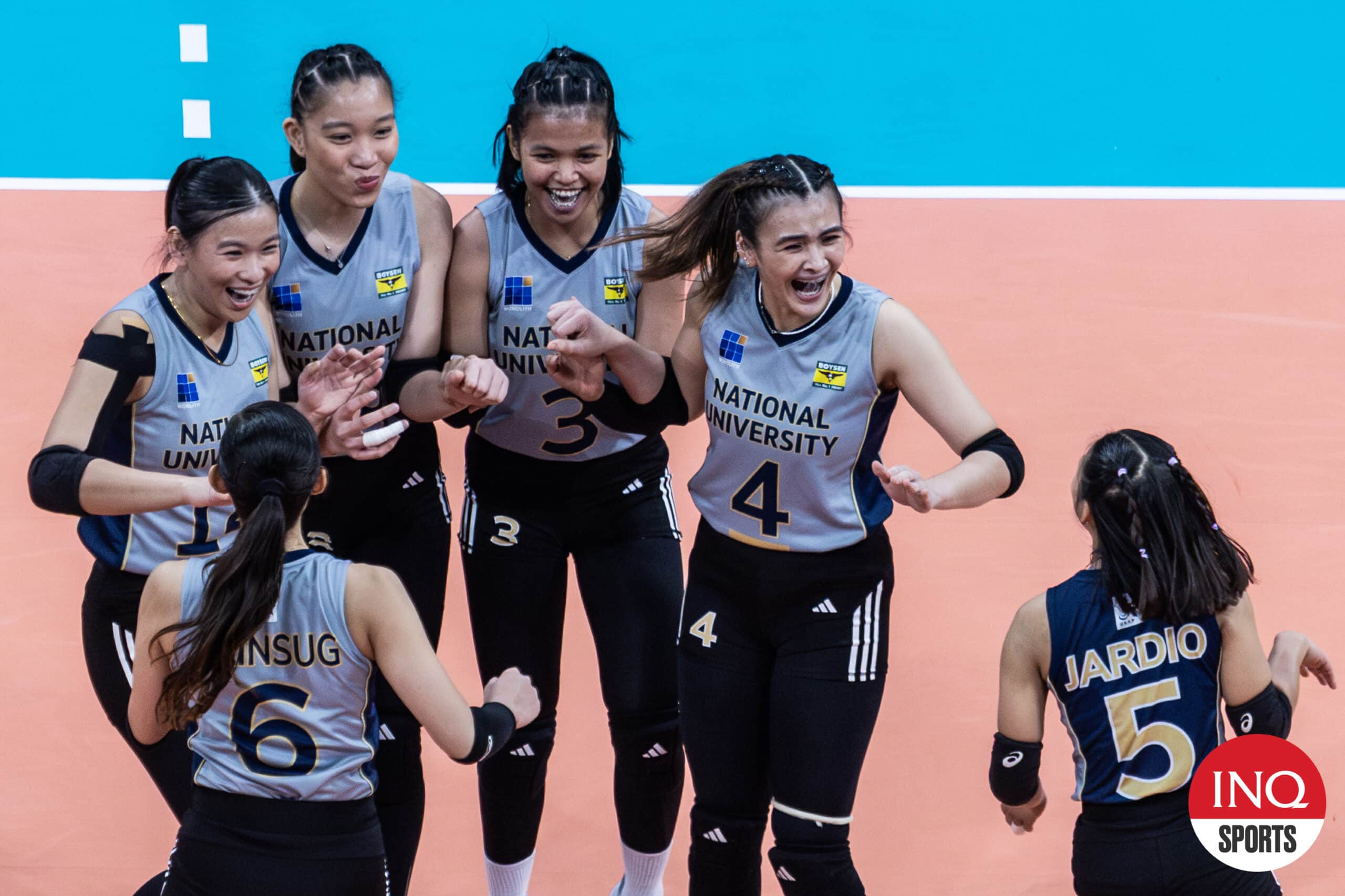 Bella Belen and the NU Lady Bulldogs in a game against La Salle Lady Spikers in the UAAP Season 87 women's volleyball tournament.