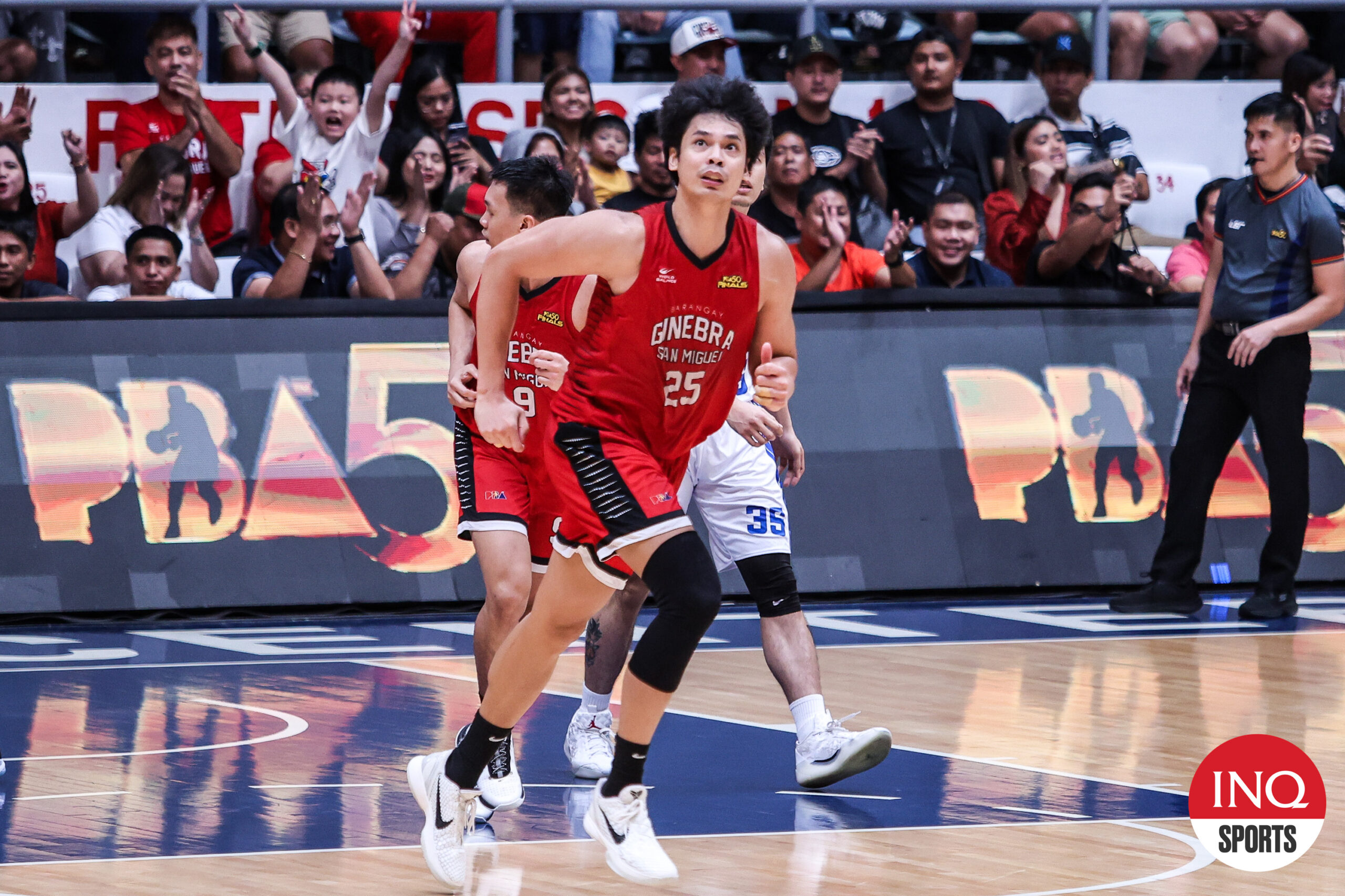 Barangay Ginebra Gin Kings veteran big man Japeth Aguilar during Game 4 of the PBA Commissioner's Cup Finals against TNT Tropang Giga.