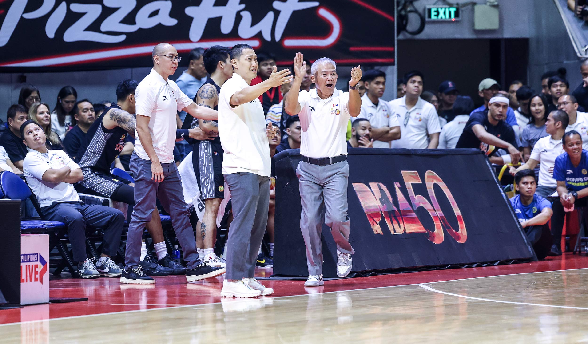 TNT coach Chot Reyes during Game 5 of the PBA Commissioner's Cup Finals against TNT Tropang Giga