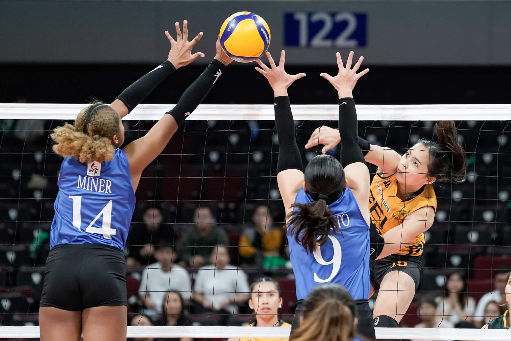 Gerzel Petallo de Feu Lady Tamaraws during a female volleyball tournament of the 87 UAAP season against Ateneo Blue Eagles