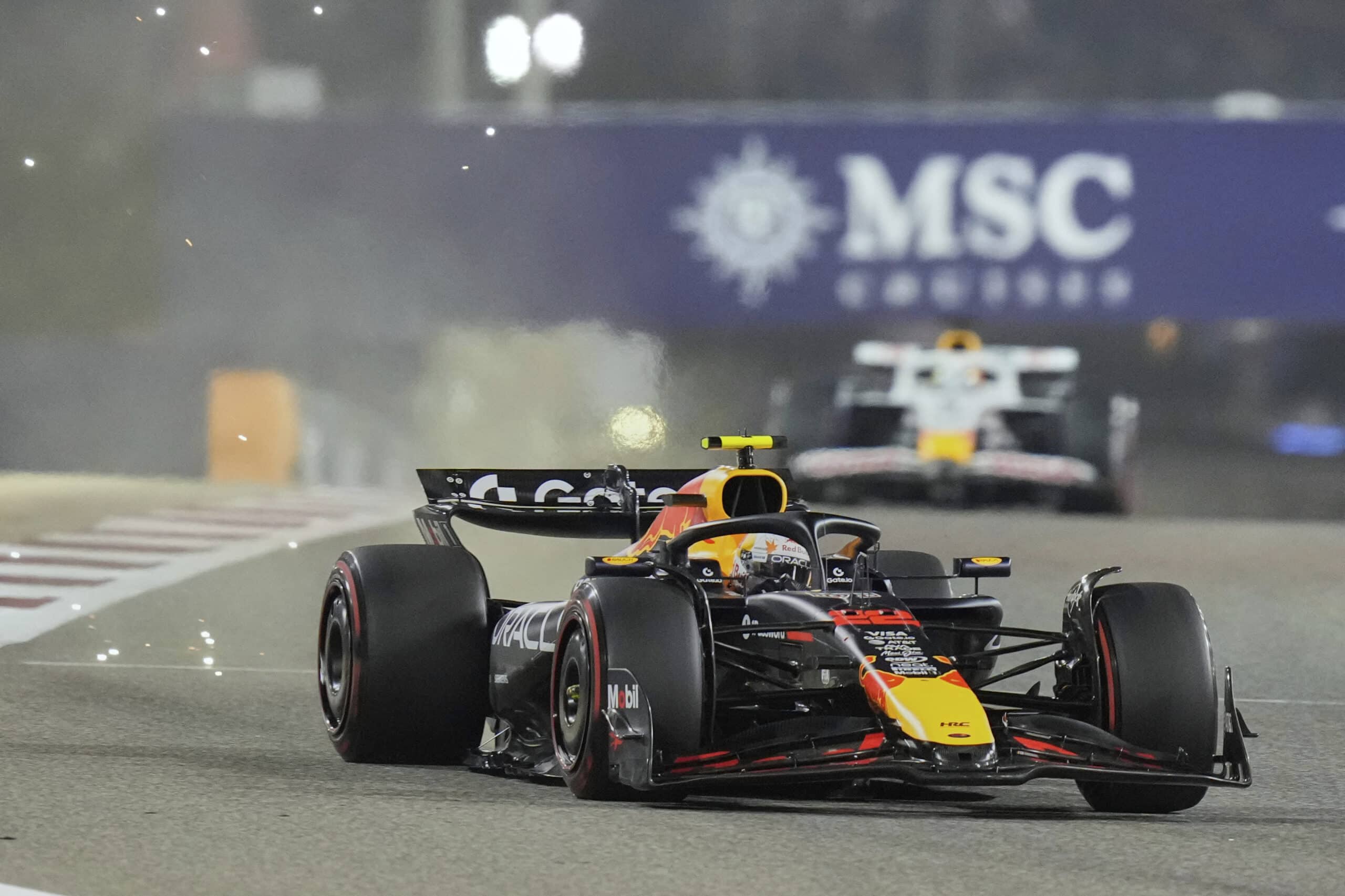 Red Bull driver Yuki Tsunoda of Japan in action during the qualifying for the Formula One F1 2025 Bahrain Grand Prix, in Sakhir, Saturday, April 12, 2025.