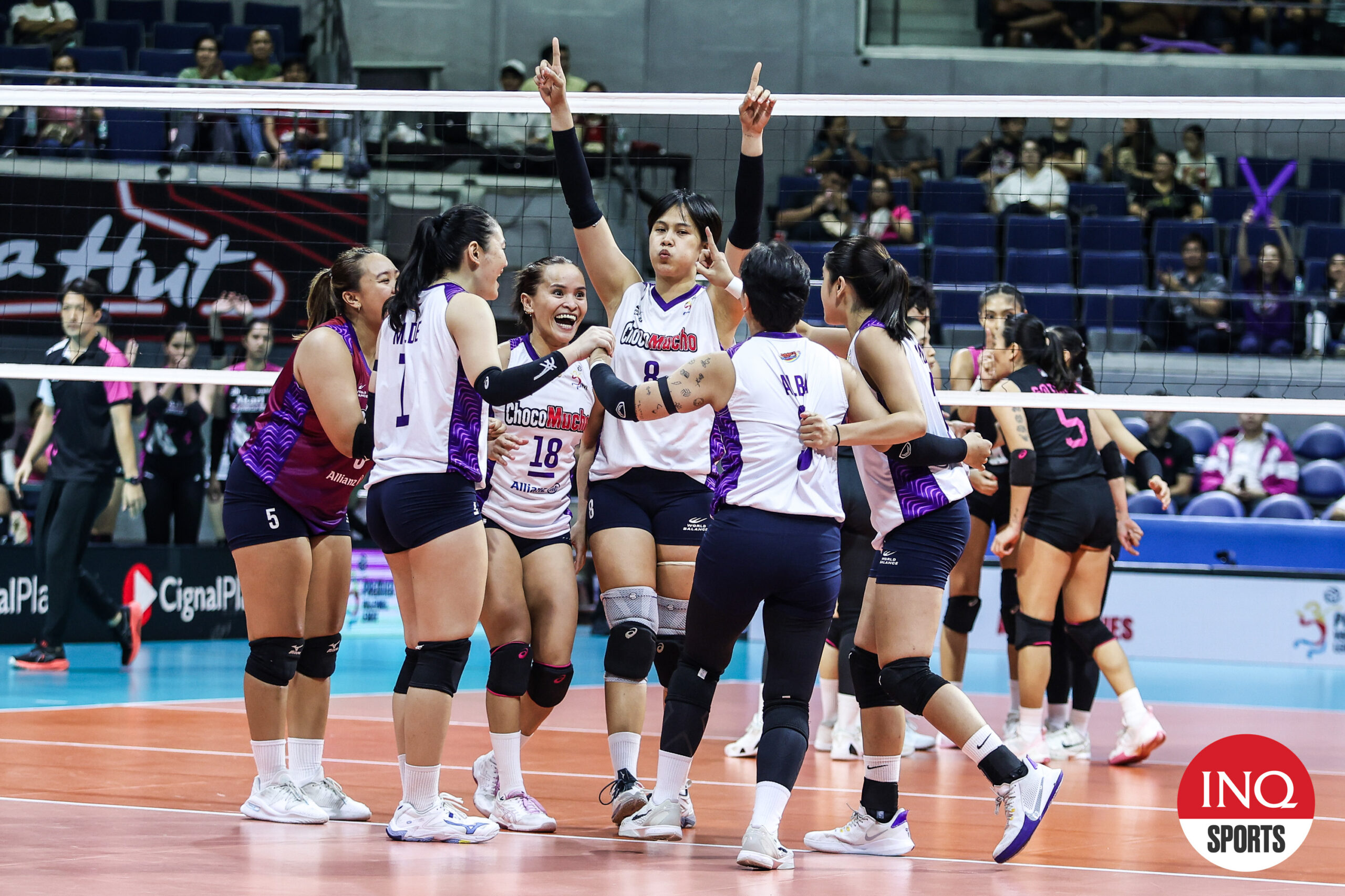 Sisi Rondina and the Choco Mucho Flying Titans during the PVL All-Filipino Conference battle for bronze match vs Akari Chargers. 