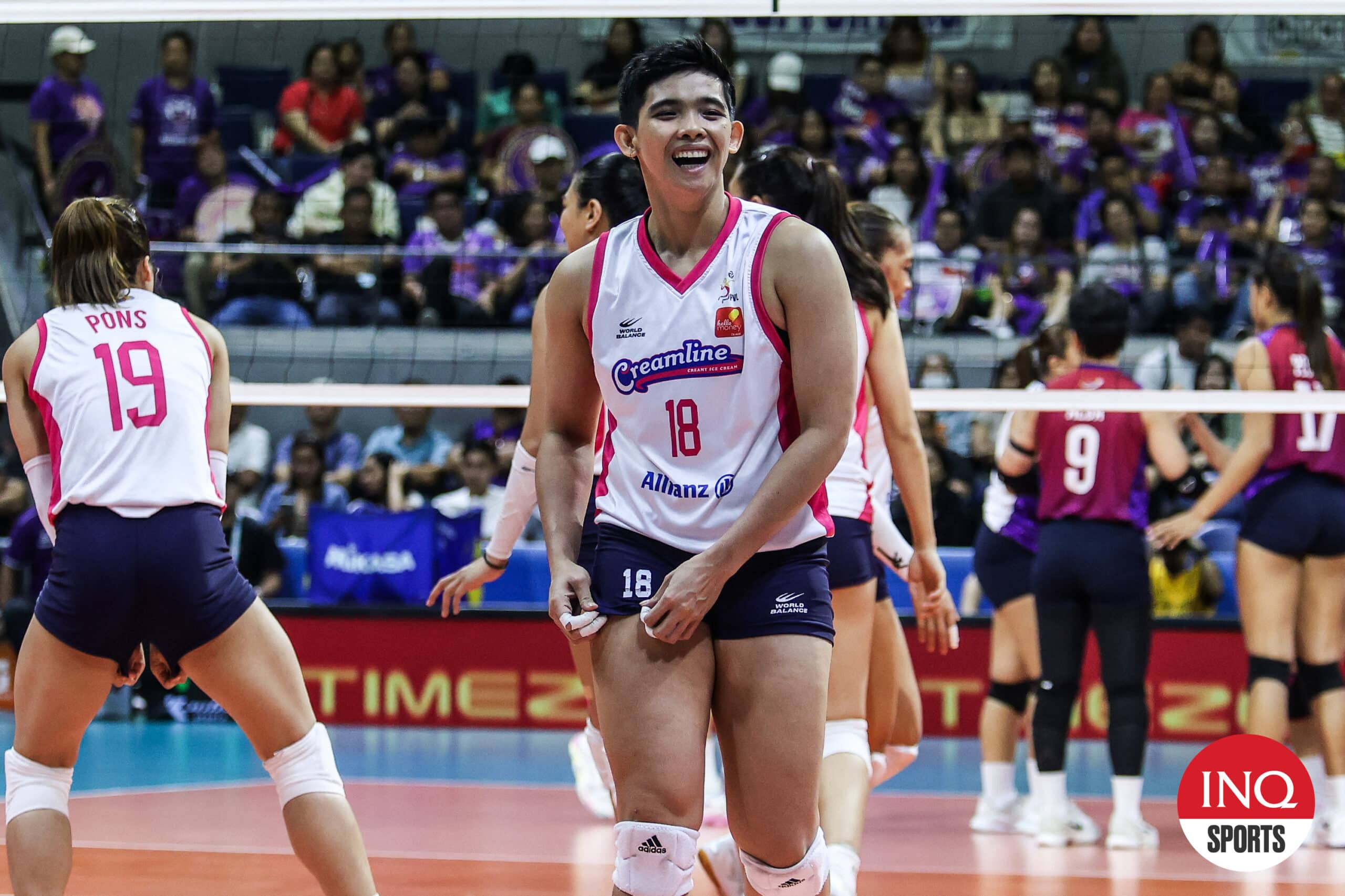 Creamline Cool Smashers' star Tots Carlos in the PVL All-Filipino Conference semifinals
