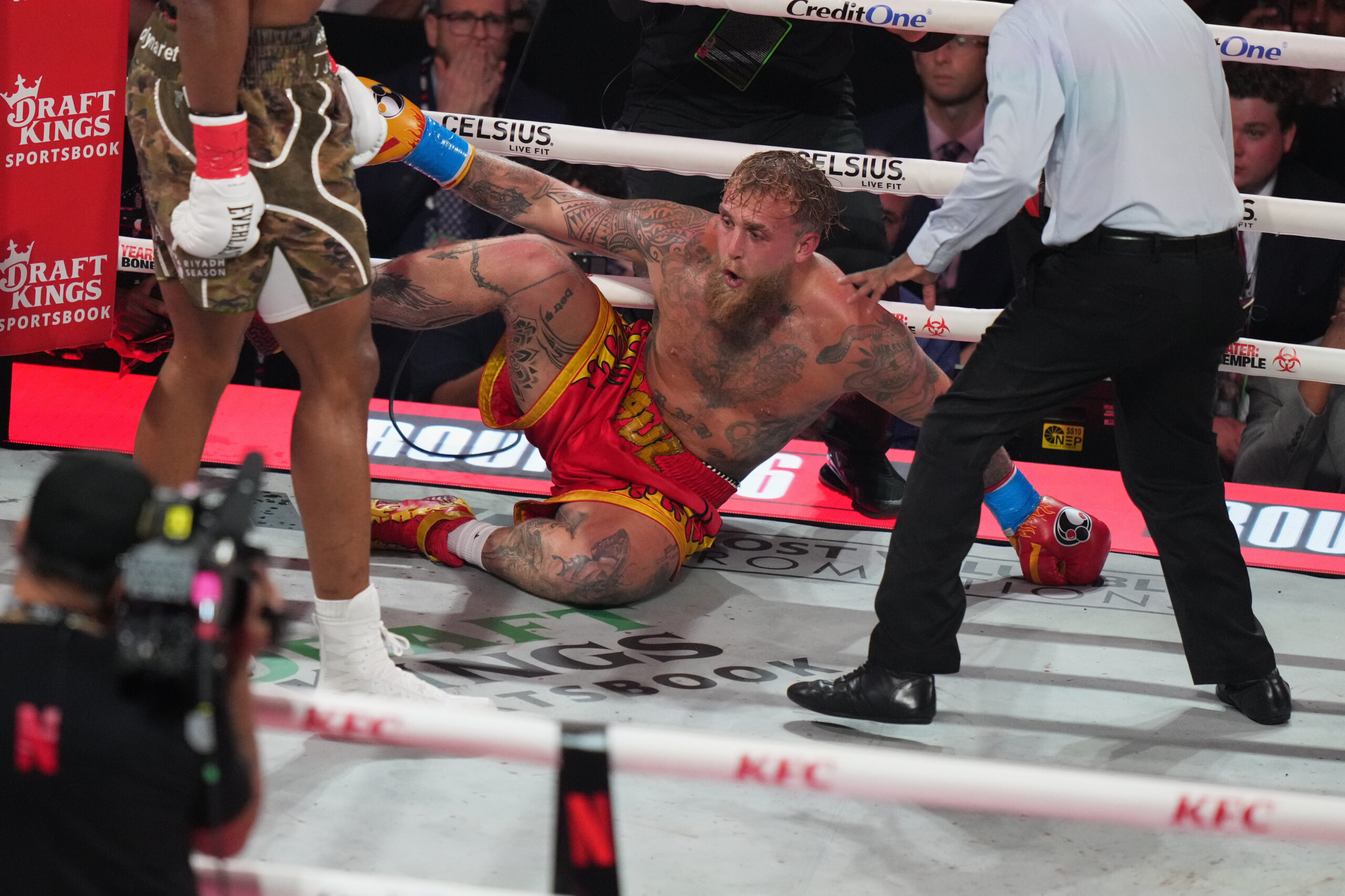 Jake Paul knocked out by Anthony Joshua in Netflix boxing bout