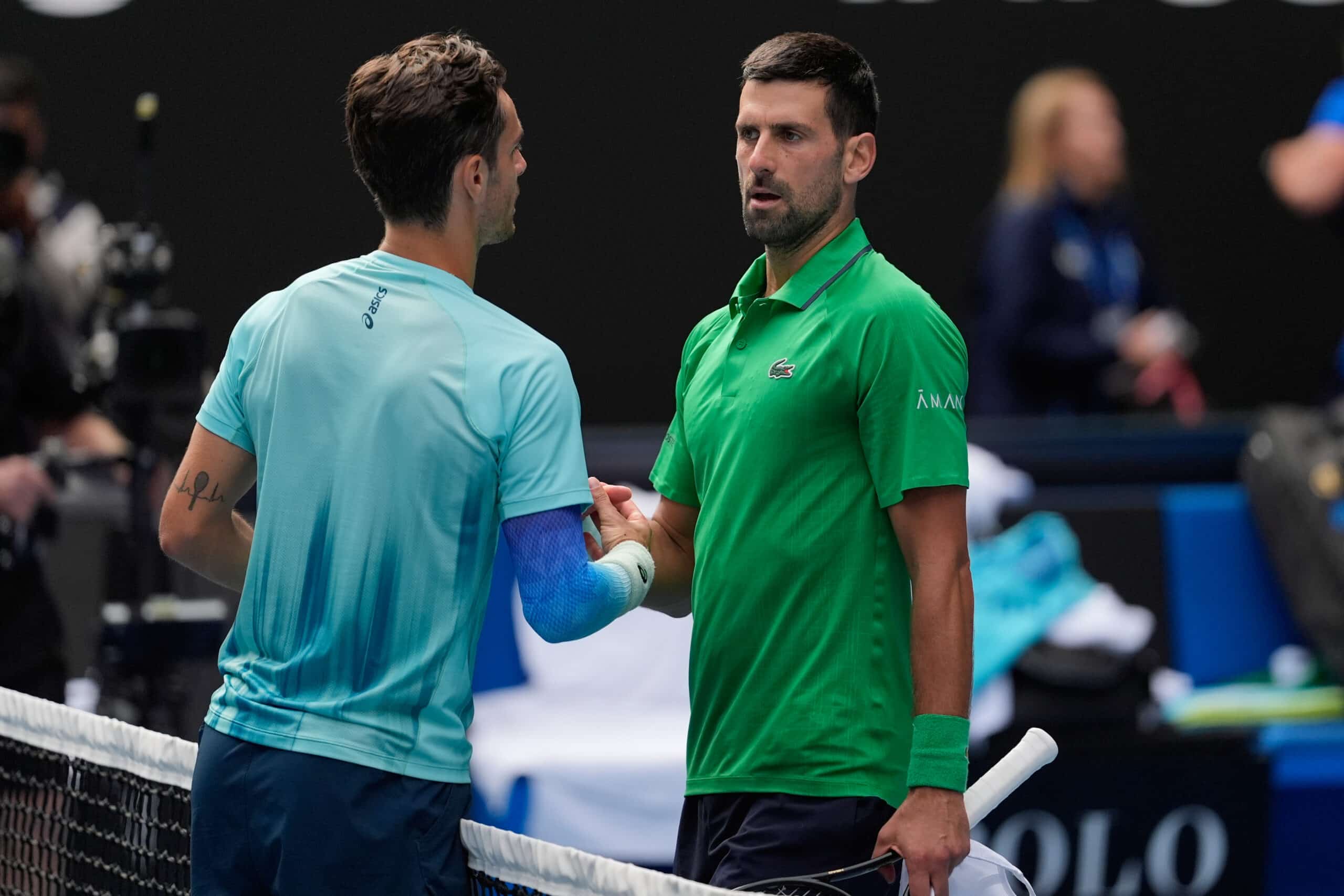 Djokovic advances to Australian Open semifinals as Musetti retires