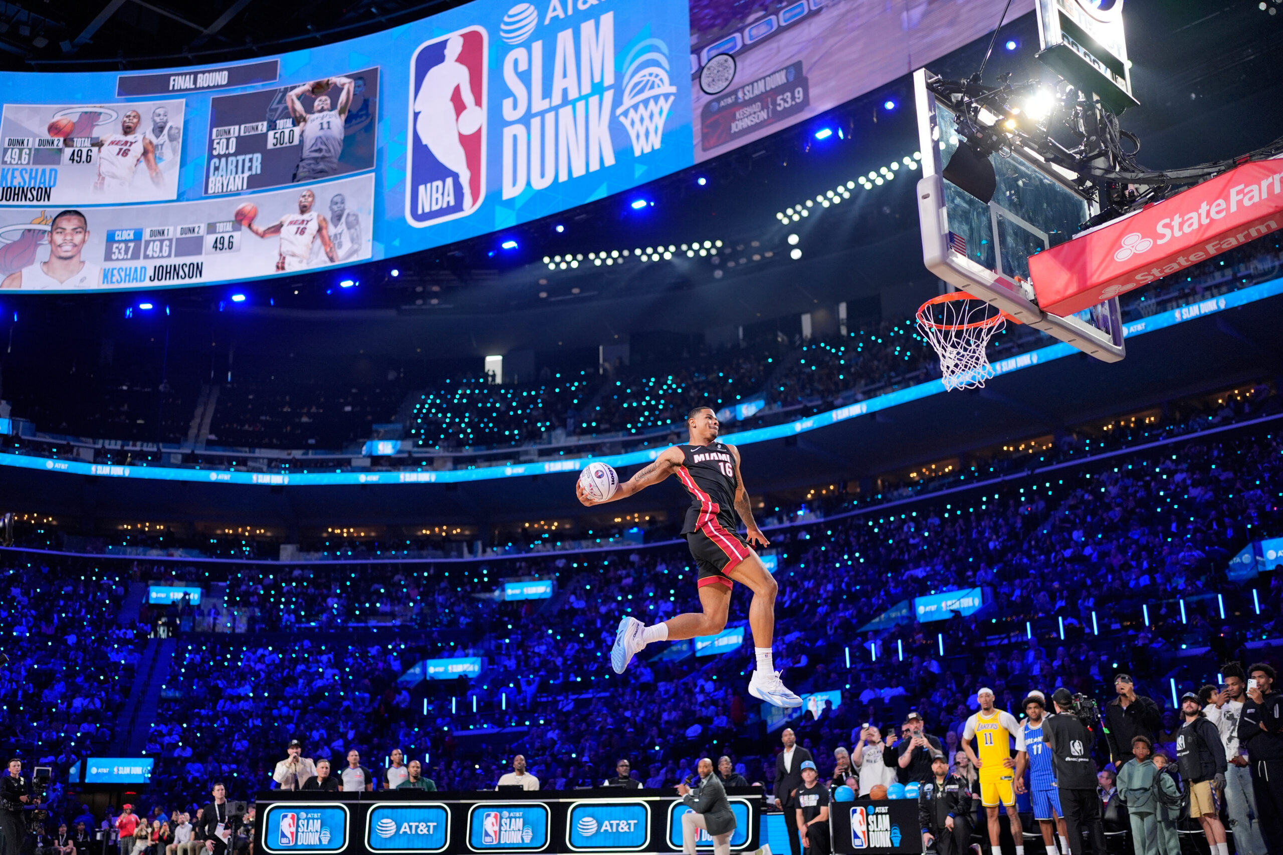 Heat’s Keshad Johnson soars to NBA slam dunk title