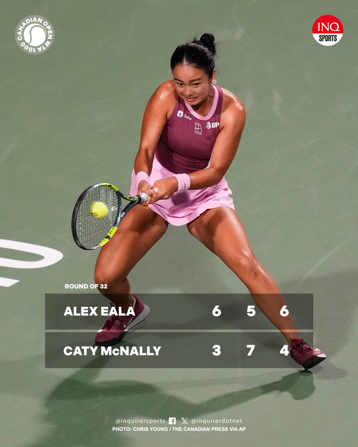 Alex Eala Alexandra Eala tennis vs Caty McNally Canadian Open National Bank Open tennis final score live udpates