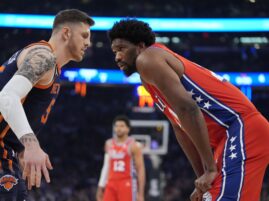 Philadelphia 76ers' Joel Embiid NBA New York Knicks