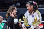 Detdet Pepito and Bella Belen at the awarding of UAAP Season 86 women's volleyball.