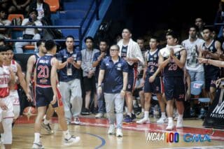 Letran Knights coach Allen Ricardo during a game against San Beda Red Lions in the NCAA Season 100 men's basketball tournament.