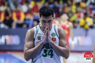 St. Benilde Blazers' Allen Liwag during Game 2 of the NCAA Season 100 men's basketball Finals against Mapua Cardinals. The Blazers lost