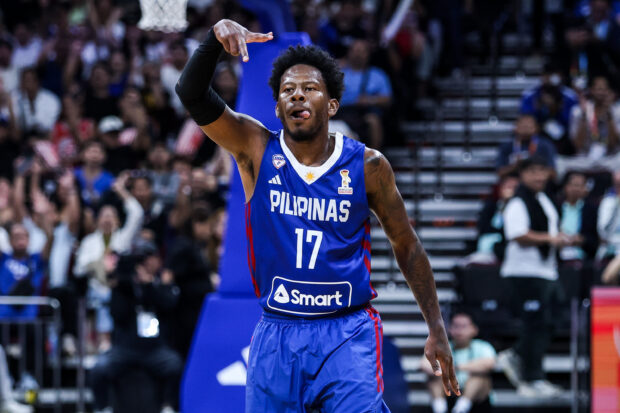 Gilas Pilipinas' CJ Perez during a game against New Zealand in the Fiba World Cup 2027 Asian Qualifiers